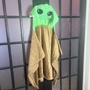 Star Wars Grogu Hooded Blanket Child Size 50x30 Plush Baby Yoda